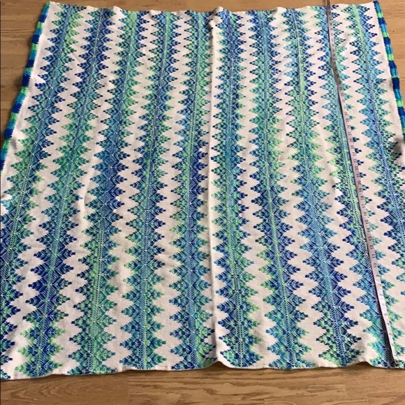 46 x 50 woven beach blanket towel mat blue & green - Picture 2 of 4